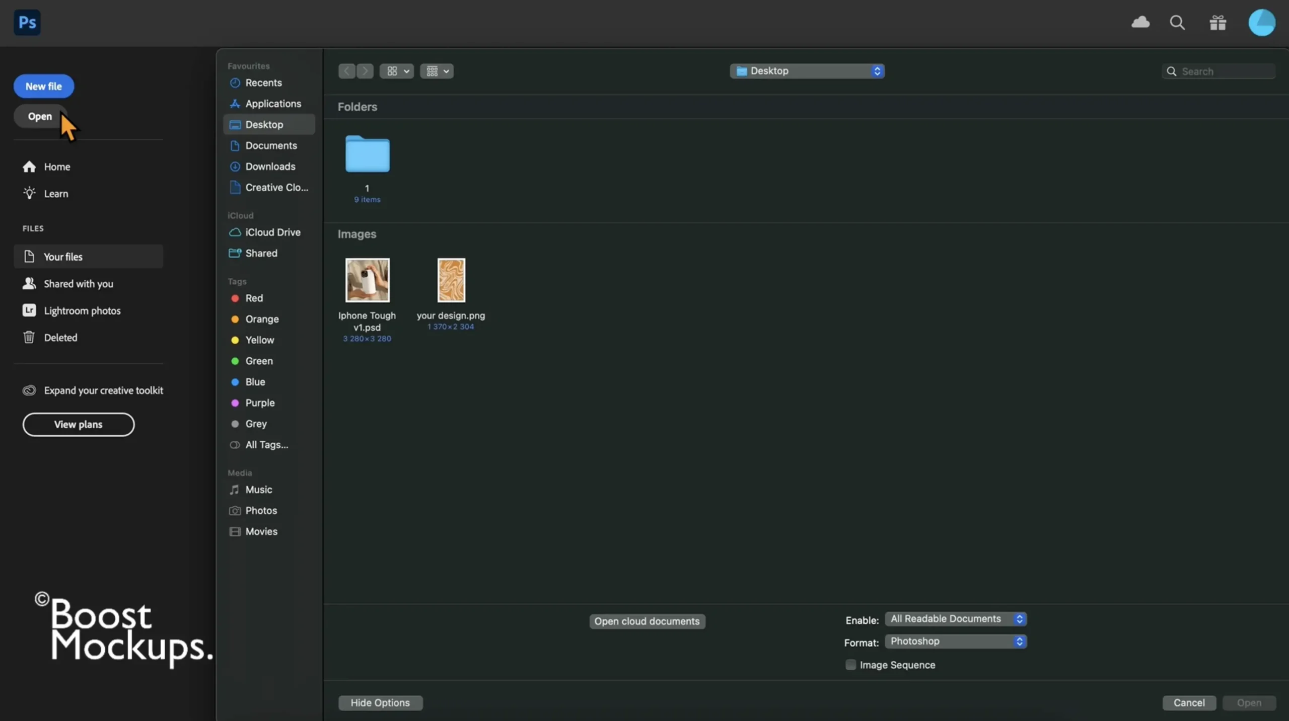 open psd file photoshop