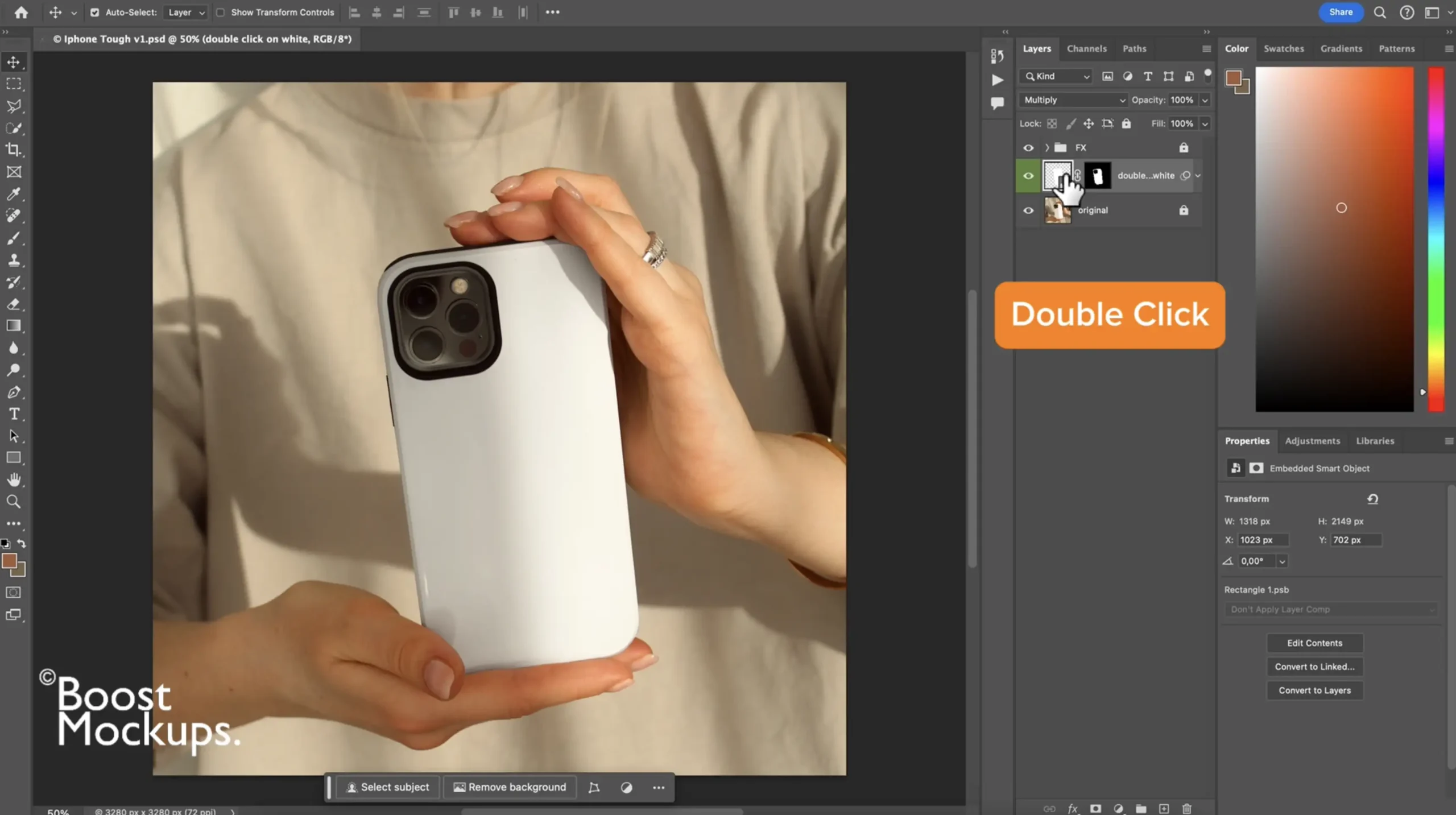 double click to upload design