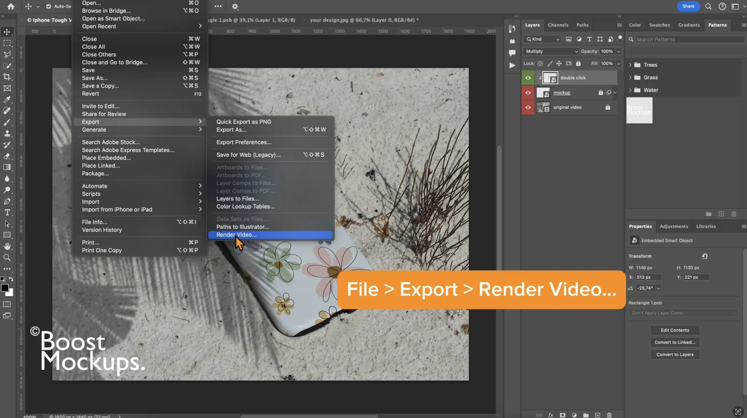 render video mockup photoshop ps