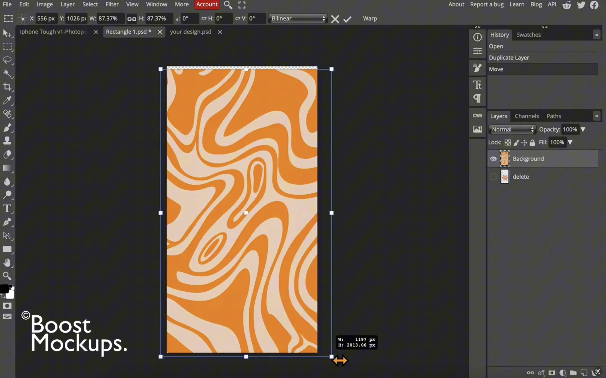 resize center design photopea