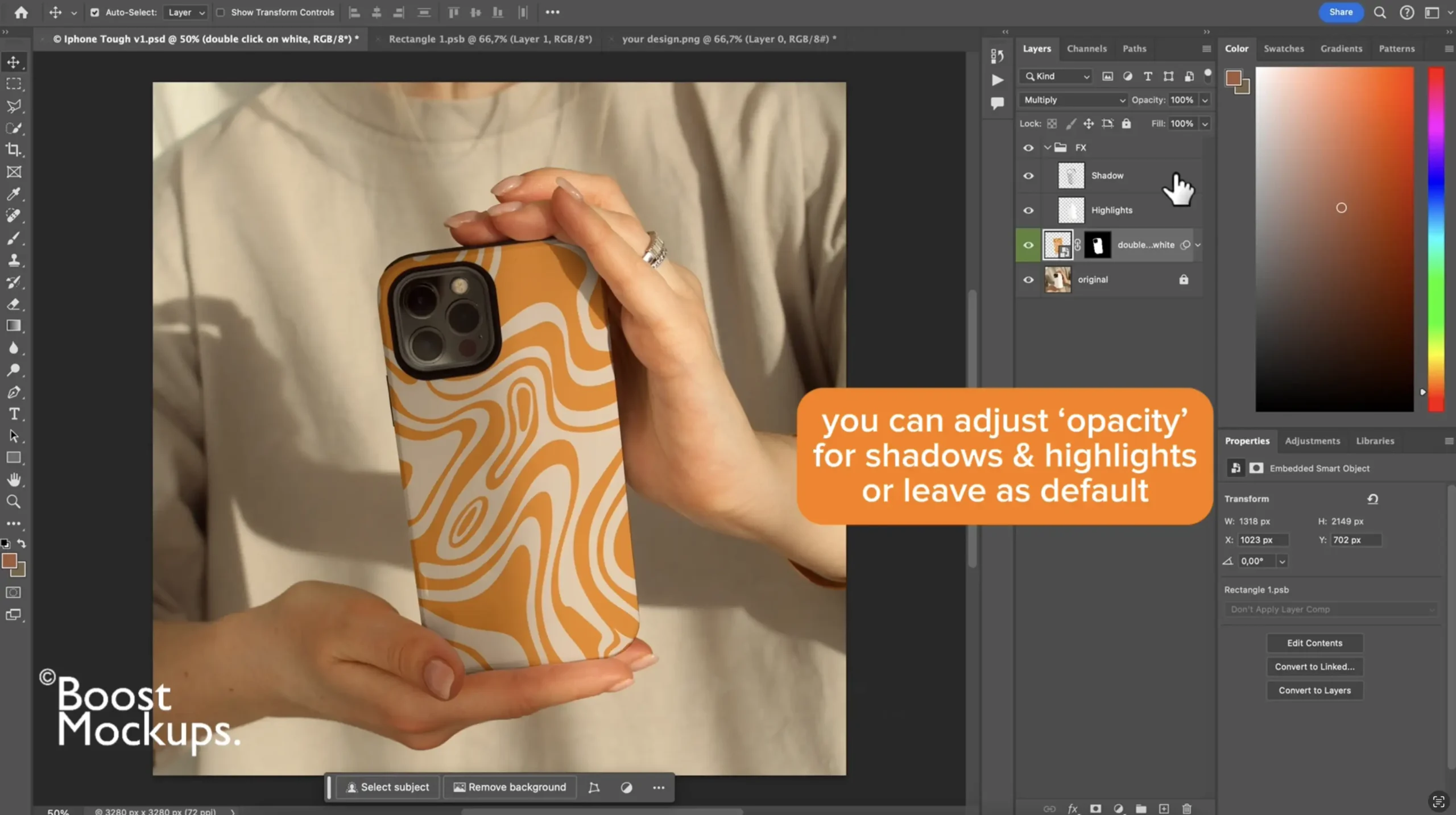 opacity shadows photoshop ps