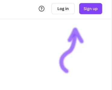 log in sign up canva