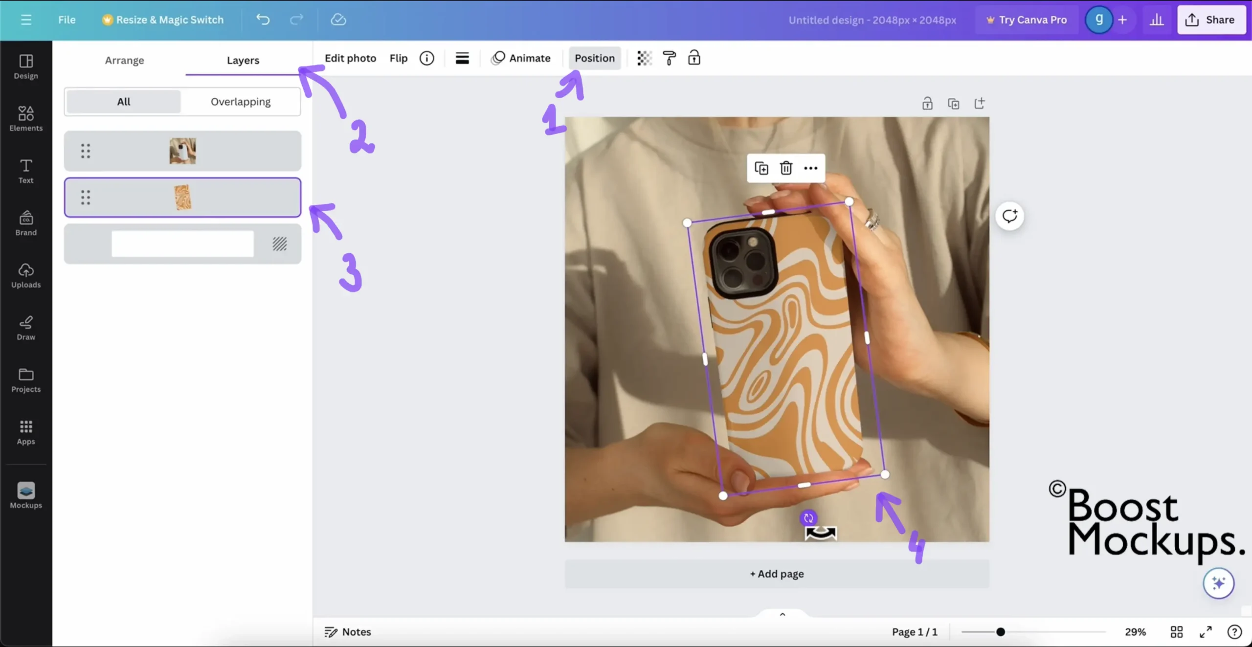 rotate canva image