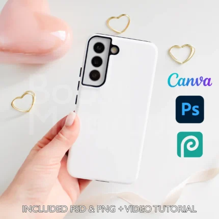 Samsung Tough Case Mockup – PSD, PNG, Canva, Drag & Drop Template
