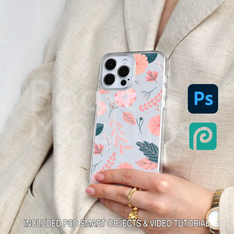 iPhone clear case mockup