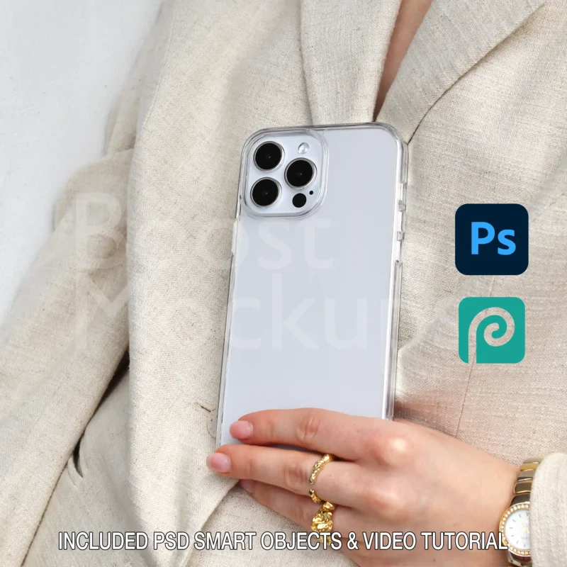 iPhone clear case mockup