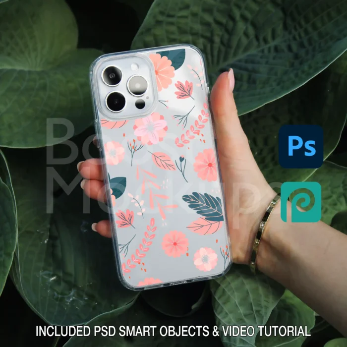 iPhone clear case mockup