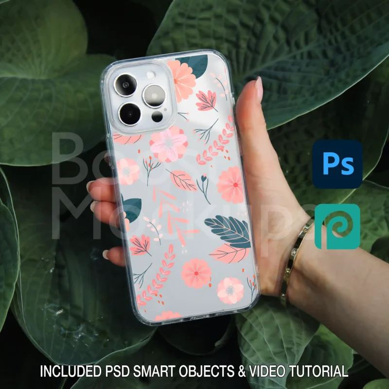 iPhone clear case mockup