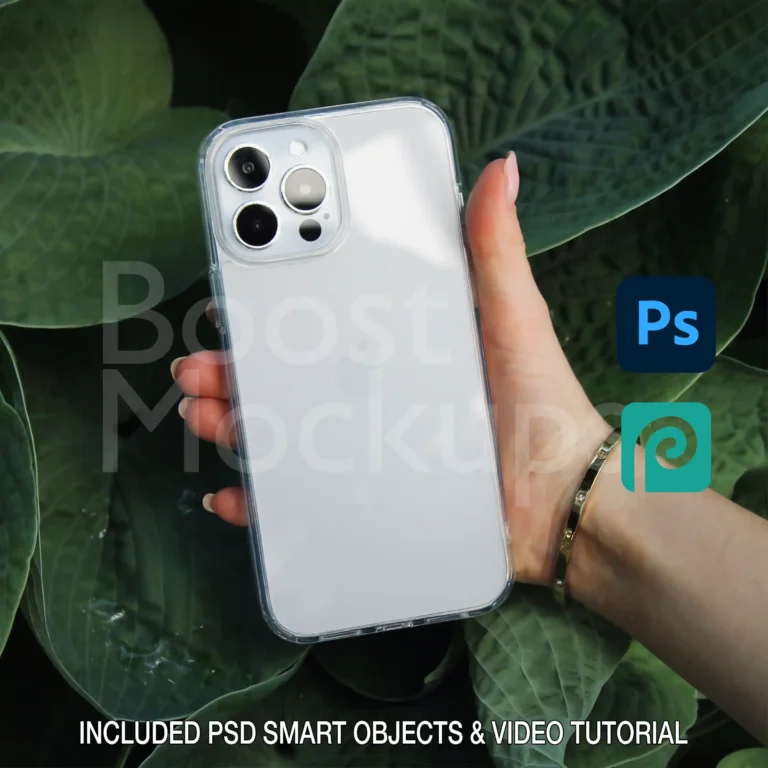 iPhone clear case mockup