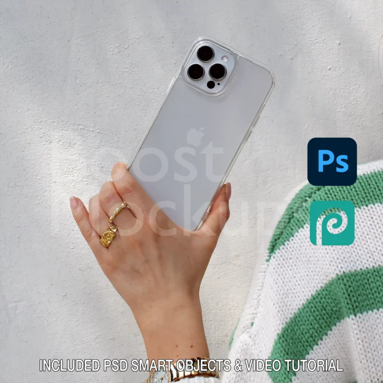 iPhone clear case mockup